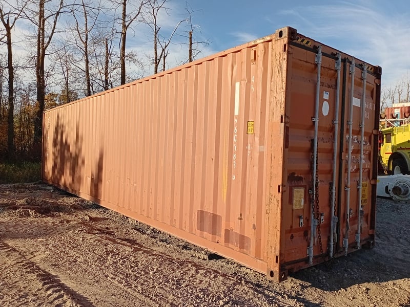 40' High-Cube Shipping Container, 9'-6" exterior height, corrugated steel body w/ timber floor, 2,700 cu. - Image 1