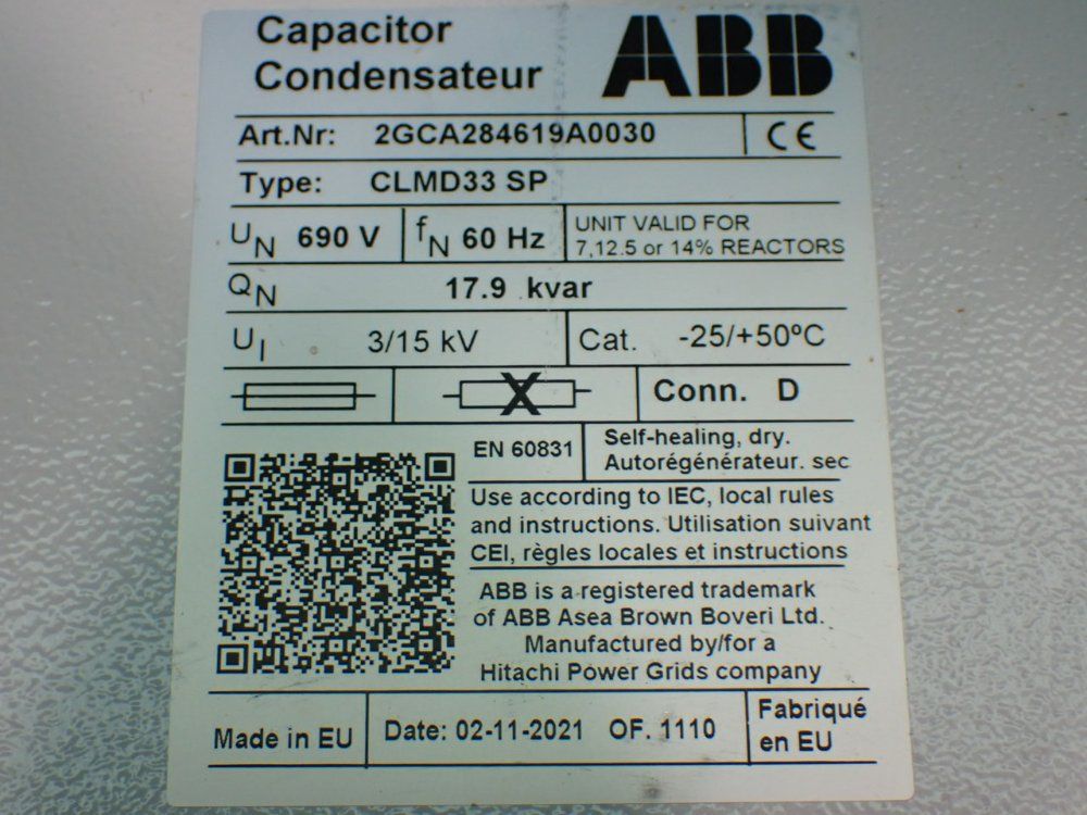 ABB #2GCA284619A0030, CLMD33 SP Capacitor Pair (4 available) - Image 5