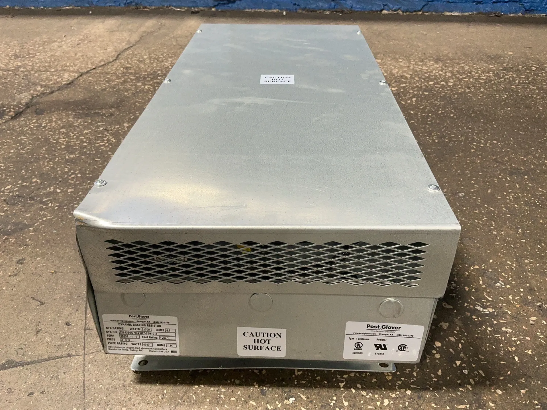 Post Glover #CU-DB6D70-21K7-76910-2, Dynamic Braking Resistor, 4340 W - Image 6