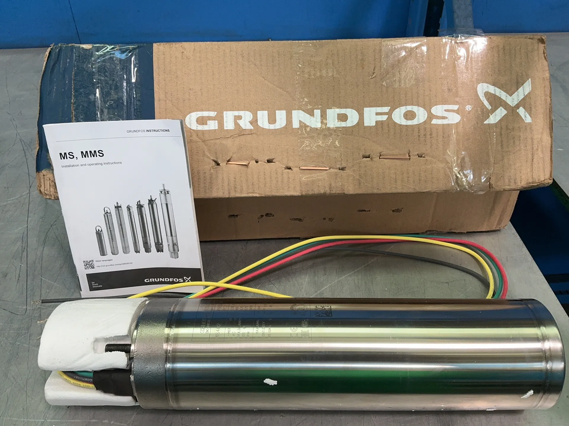 Grundfos #MS402, Submersible Pump Motor, 2 HP, 4.35 Amps, 3 phase, 460 V., new - Image 2