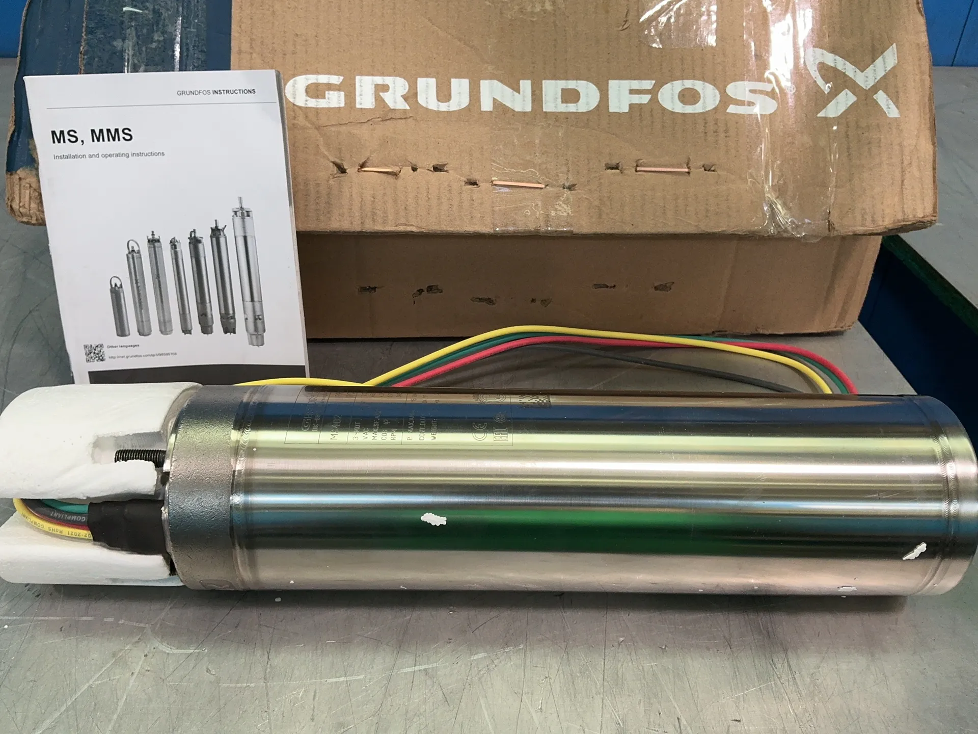 Grundfos #MS402, Submersible Pump Motor, 2 HP, 4.35 Amps, 3 phase, 460 V., new - Image 4