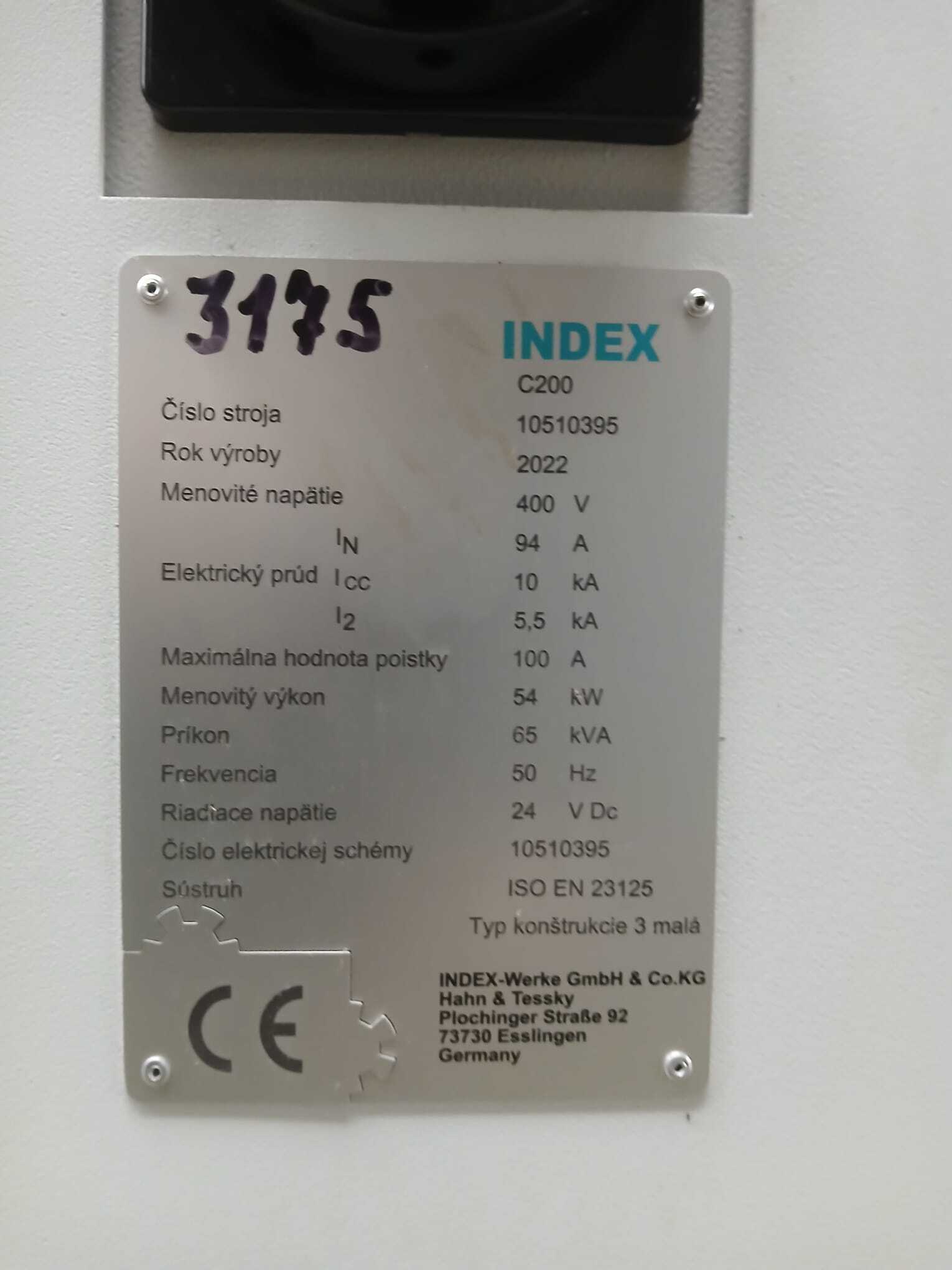 Index #C200, production turning machine, Index C200-SL Control built on Siemens Sinumerik 840D SolutionLine - Image 3