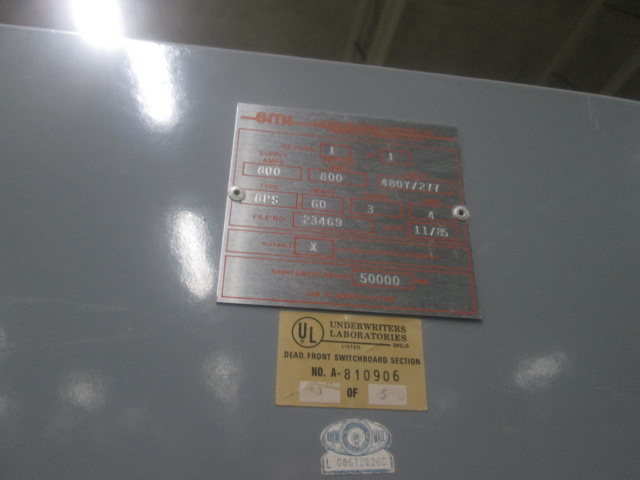 800 Amp. EMI, 3 pole, 480/277 Volts, fusible type, Nema 1 rated - Image 5