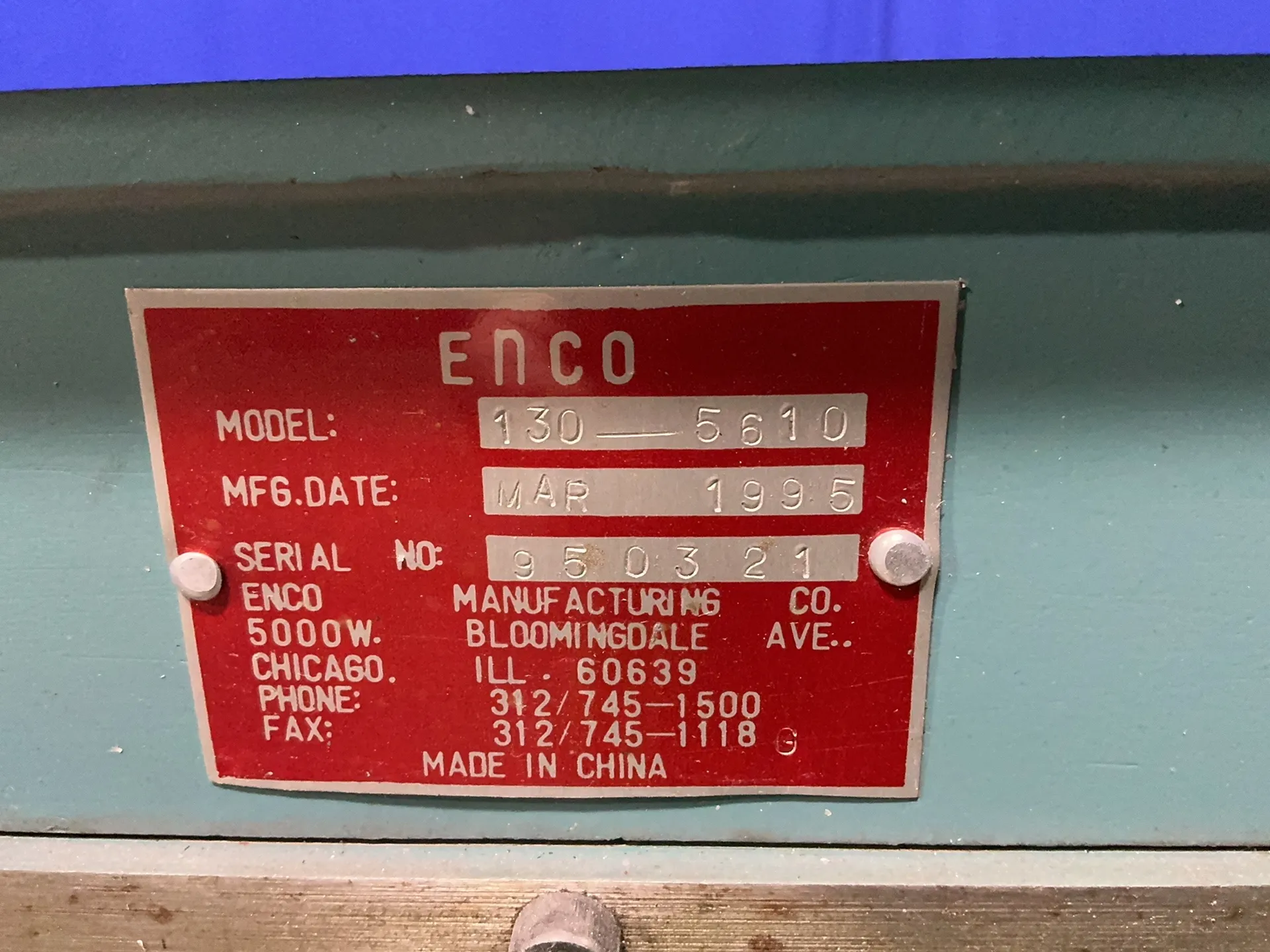 Enco #130-5610, 3 in 1 sheet metal machine, 32" capacity, 1995 - Image 2