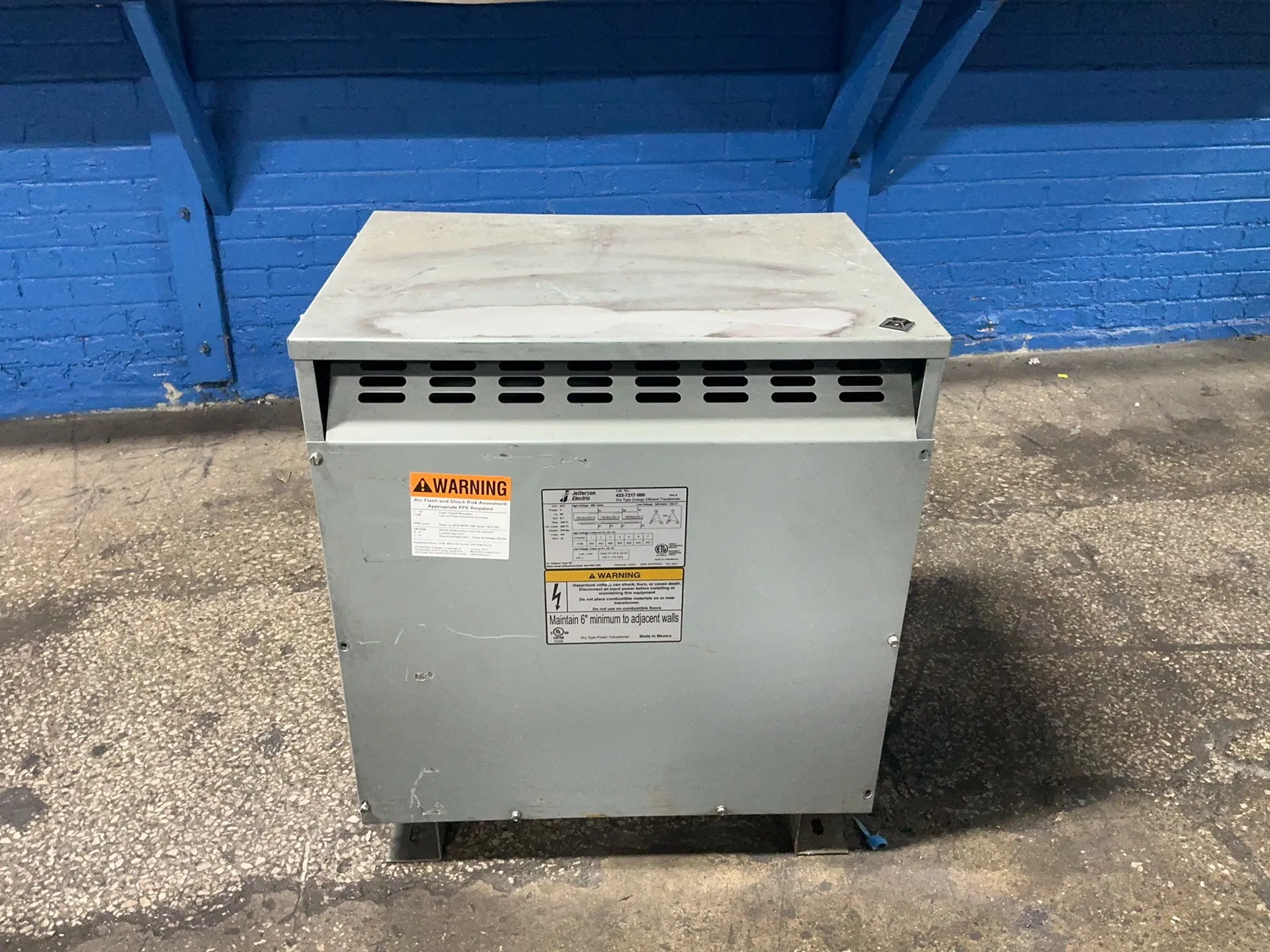 45 KVA 480 Primary, 240/120 Secondary, Jefferson Electric 423-7217-000, dry type energy efficient - Image 2