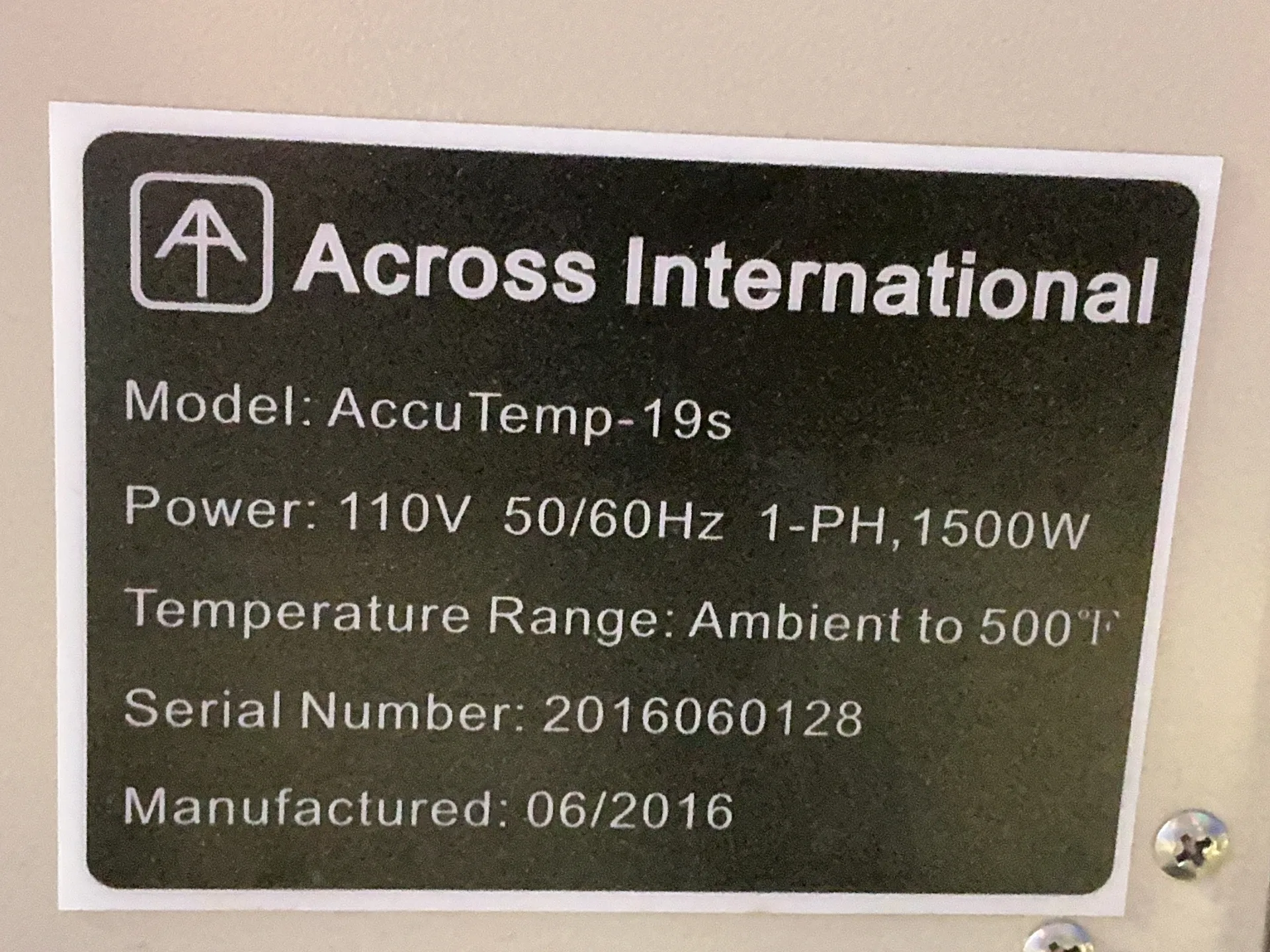 16" x 14" x 14" AI #ACCU-TEMP-19S, vacuum oven, 110 V., 1 phase, 2016 - Image 6