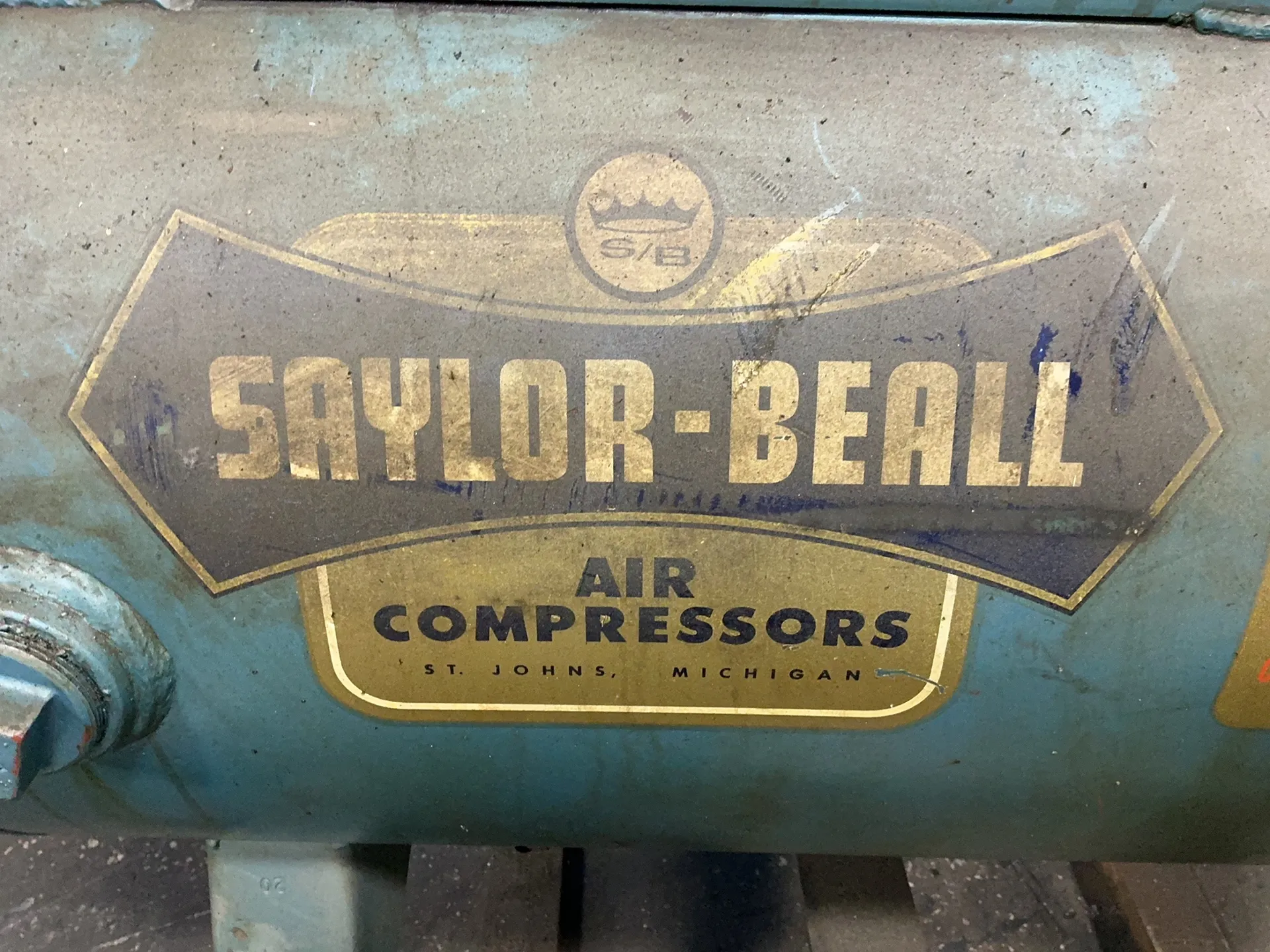 5 HP Saylor Beall #735-60, air compressor, tank mounted, 54 gallon, General Electric motor, 208-220/440 V., 3 - Image 4