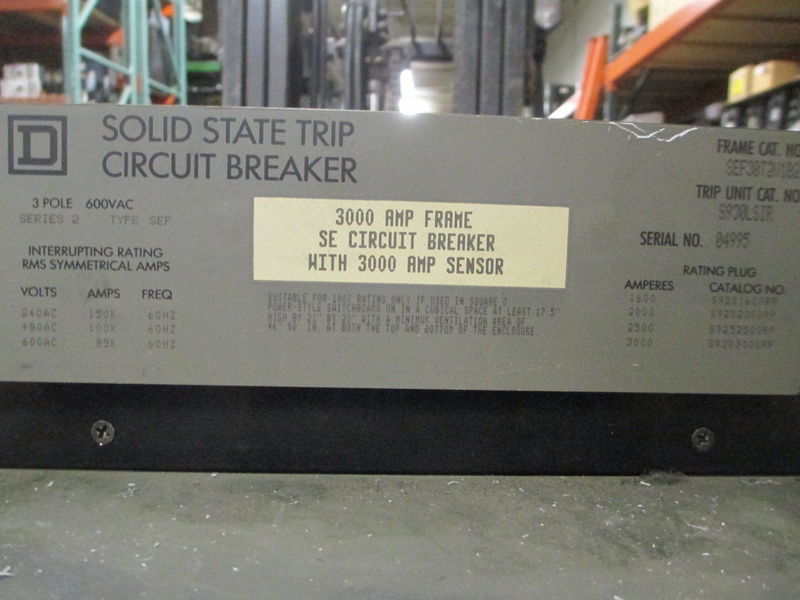 3000 Amps, Square D, SEF30T2V1B2, fixed mount, manually operated, AC Pro II, 4-aux switch, electrically OK - Image 3