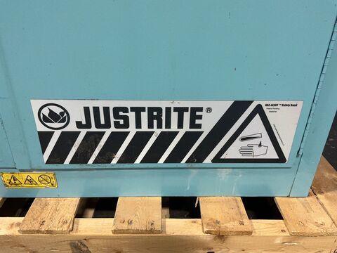 Justrite #899062, acid & corrosive storage cabinet, 2 @ 30 gallon, FM approved, roller rod base, adjustable - Image 3