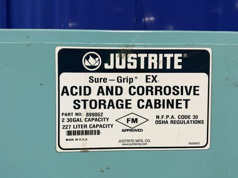 Justrite #899062, acid & corrosive storage cabinet, 2 @ 30 gallon, FM approved, roller rod base, adjustable - Image 5