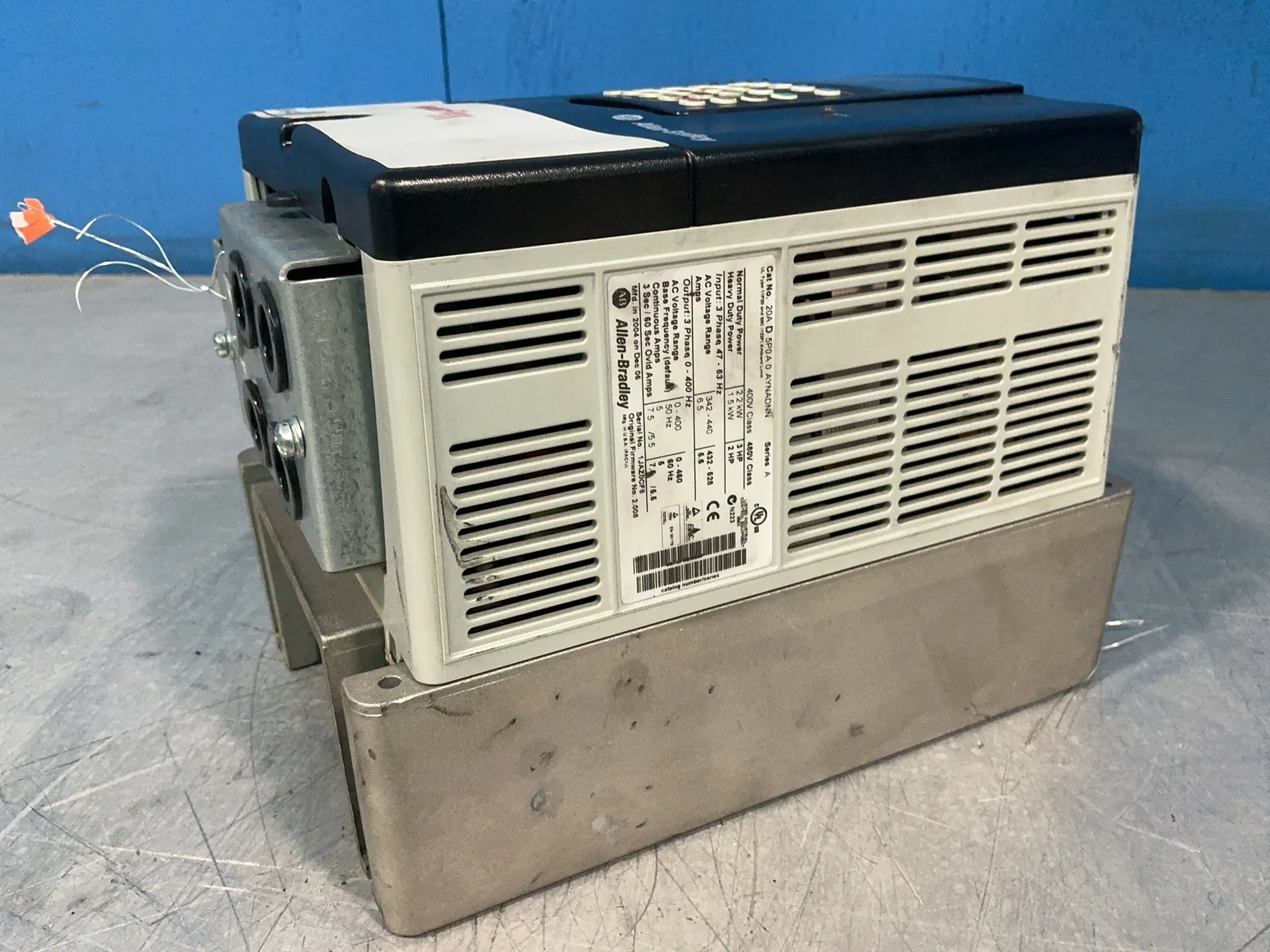 3/2 HP Allen-Bradley #20AD5P0A0AYNADNN, powerflex 70 variable frequency dri, Series A, 5.6 Amps, 3 phase - Image 3