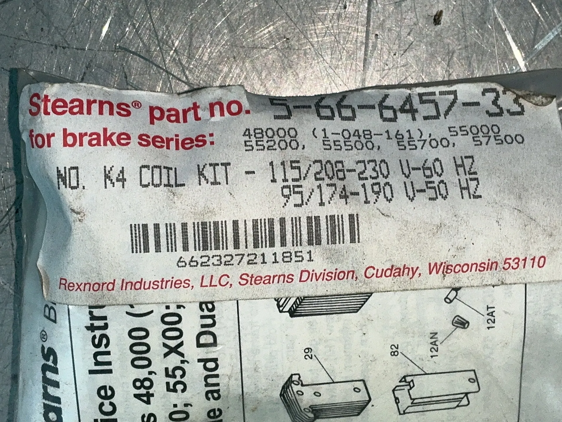 Stearns, brake coil kits, LOT of 7 - Image 2