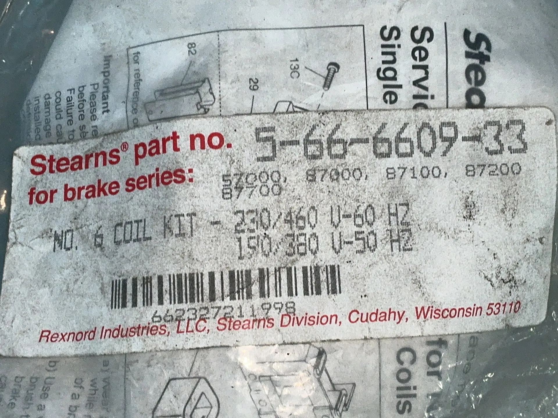 Stearns, brake coil kits, LOT of 7 - Image 3