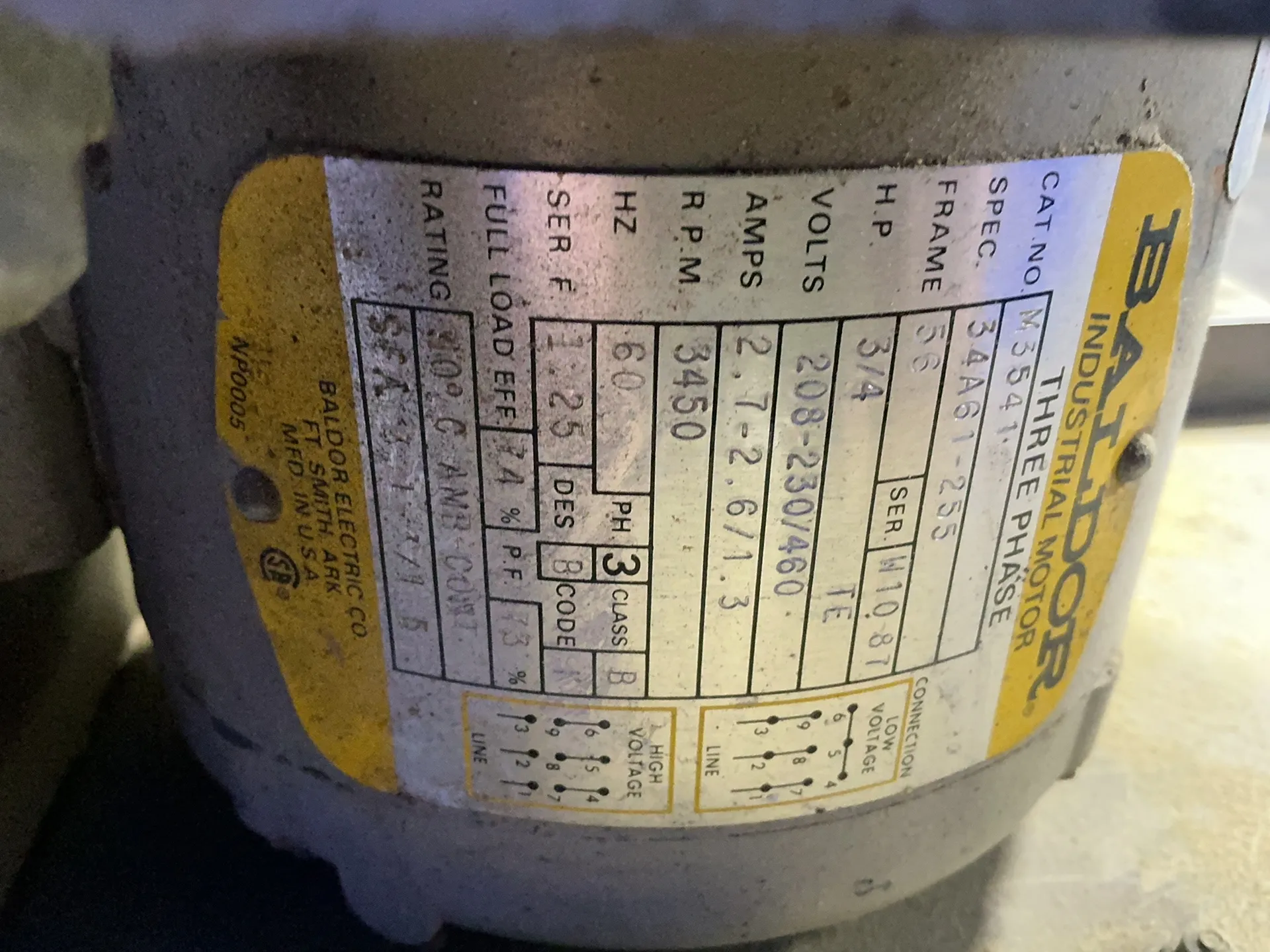 DCE #UMA40AD, Dust Collector, .55 KW, 3450 RPM, 230/460 V. - Image 4
