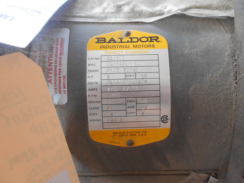 2 HP 1800 RPM Baldor, Frame 213C, TEFC, 180 VA, 100/200 VF - Image 2