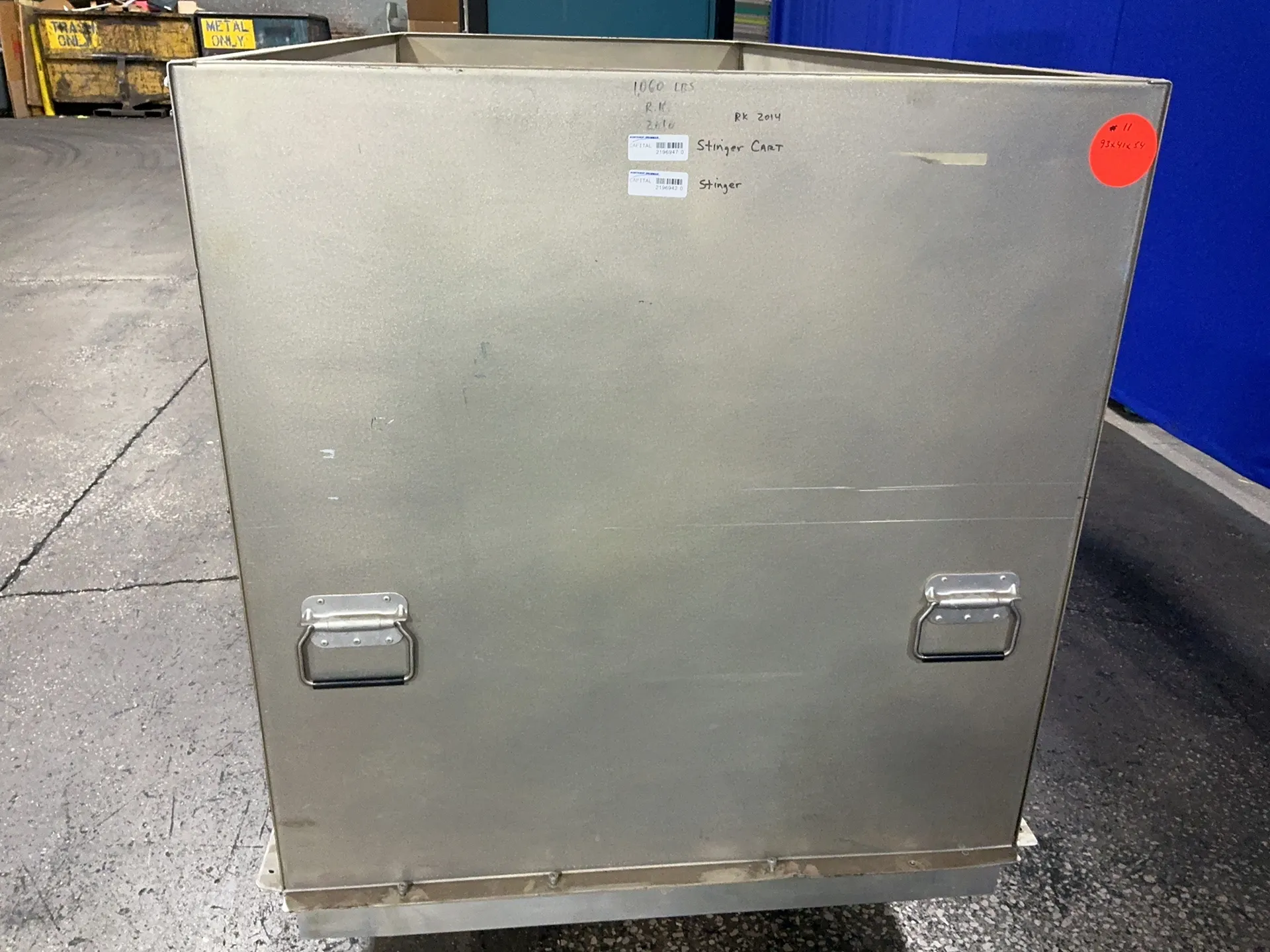 Transport Container, Stainless Steel, 16" x 30" table, 13" diameter - Image 5