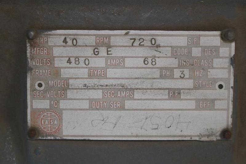 40 HP 720 RPM General Electric, Frame 405T, TEFC, 480 Volts - Image 2