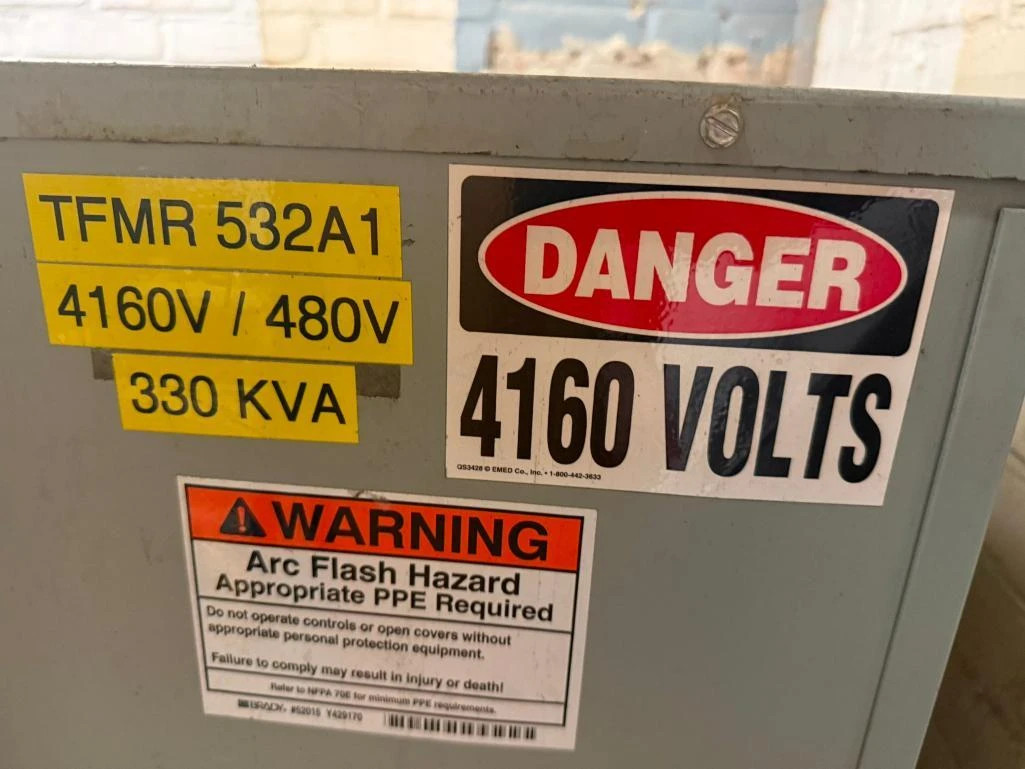 330 KVA 4160 Primary, 480 Secondary, Hammond, Dry Type Transformer, Step-Down, 3 Phase - Image 3