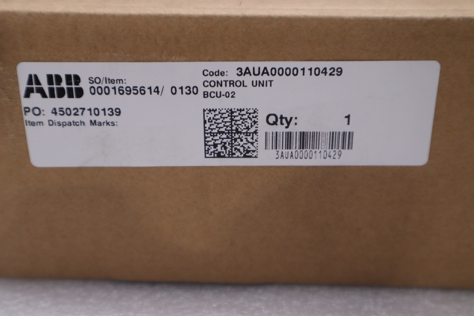 ABB #3AUA0000110429, BCU-02 Control Unit, NEW - Image 2