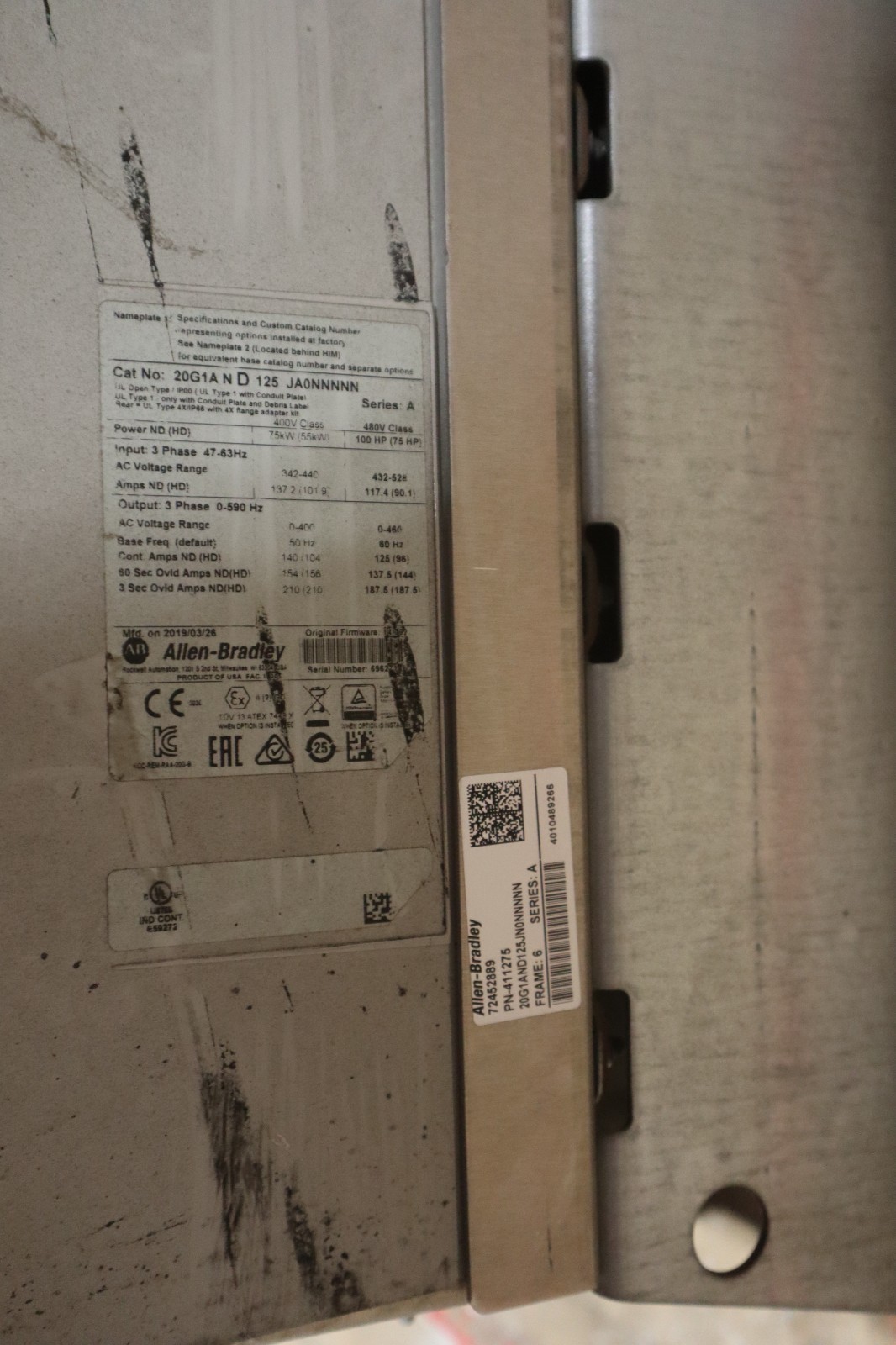 100 HP Allen-Bradley #20G1AND125JA0NNNNN, powerflex 755 ac drive (2 available - Image 4