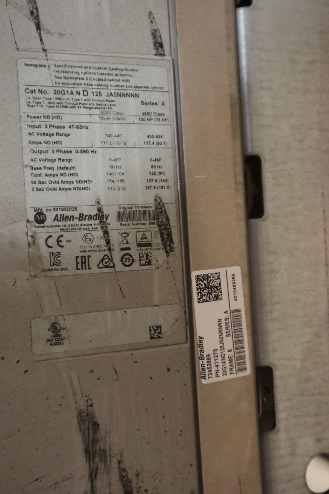 100 HP Allen-Bradley #20G1AND125JA0NNNNN, powerflex 755 ac drive (2 available - Image 5