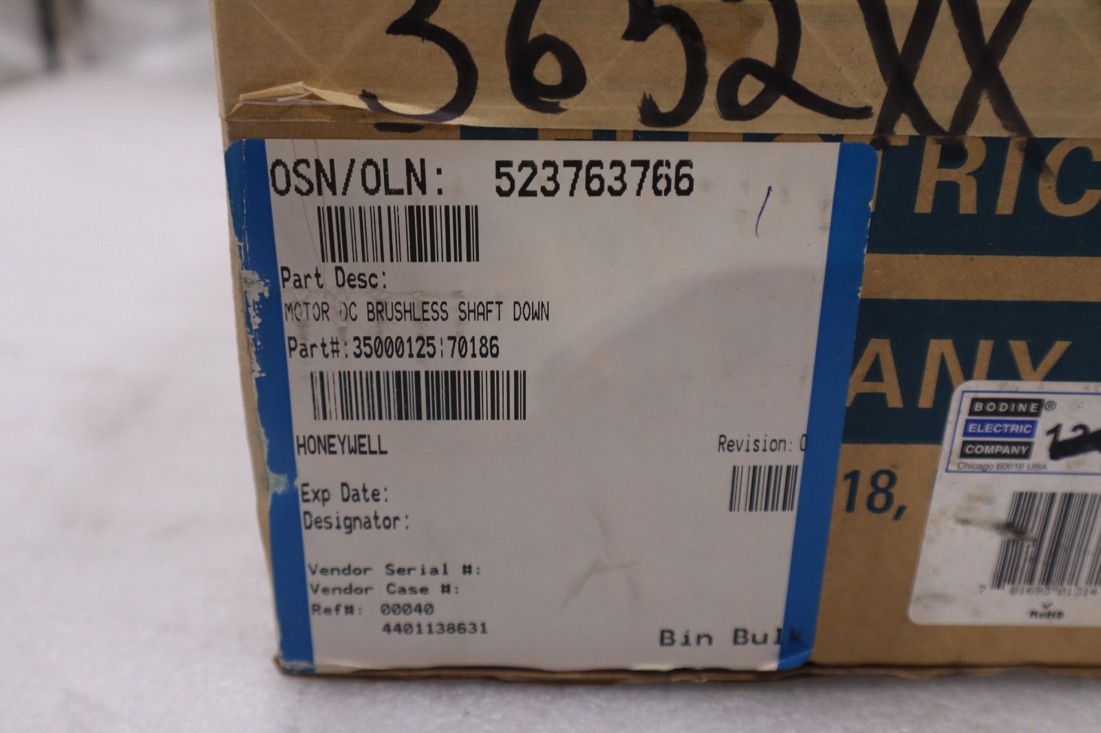 Bodine HP Electric RPM #34B3FEBL-WX2, 1309, Brushless Gearmotor, 34B-WX Series - Image 4