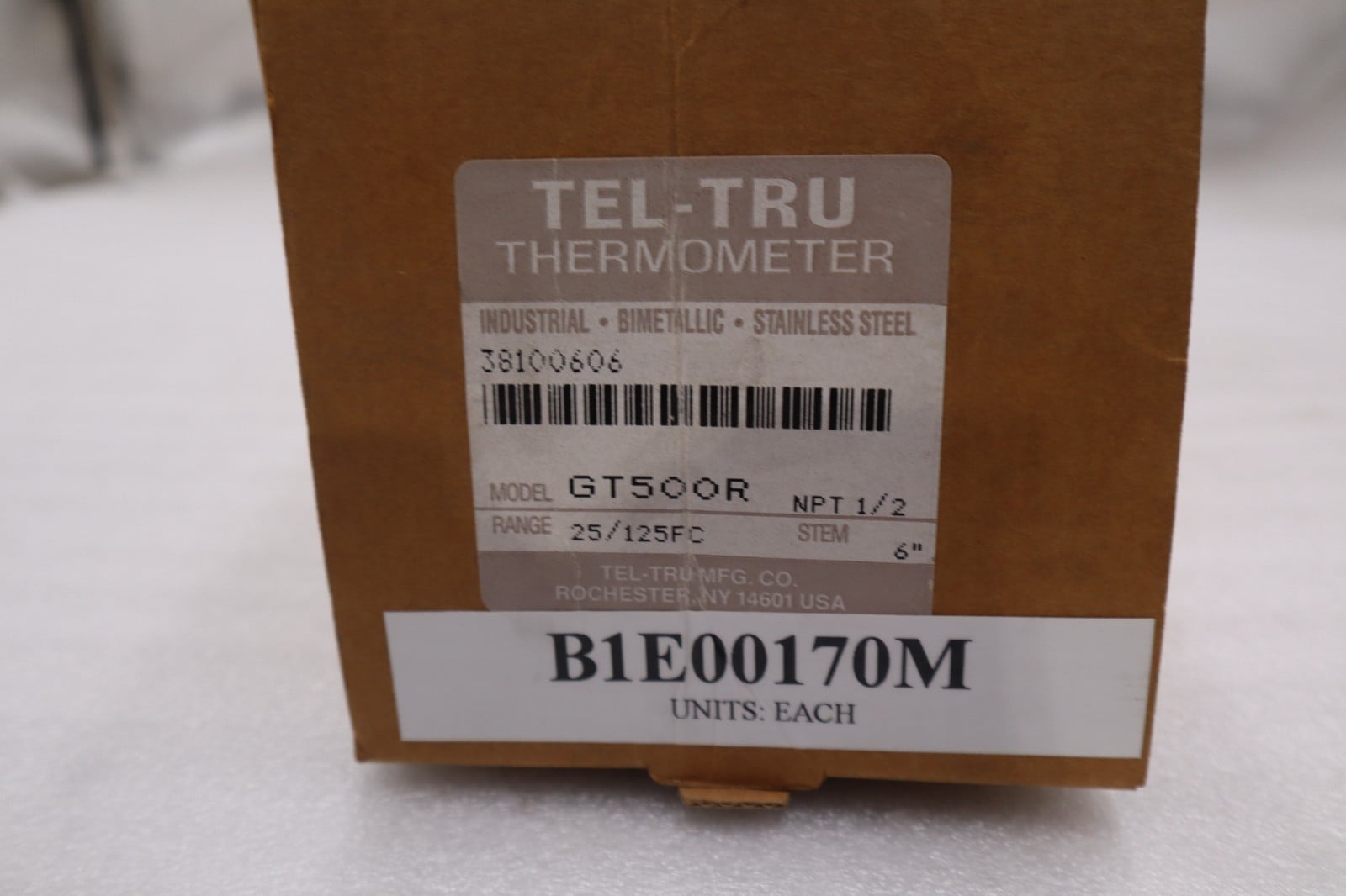 Tel-Tru #GT500R, 25/125FC, 1/2" NPT, 6" Stem, NEW - Image 1