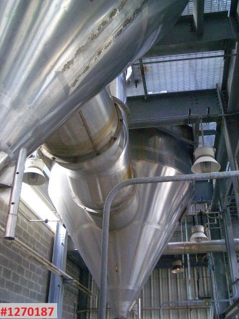 10' diameter Delaval, spray dryer, Stainless Steel, nozzle atomizer, gas fired, 10000 PPH evap. - Image 2