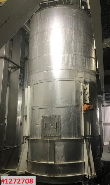 10470 gallon silo, 8' 6" x 24', sanitary 316 Stainless Steel, 1400 cu.ft., 45&deg; cone, 3-shaft delumper - Image 1