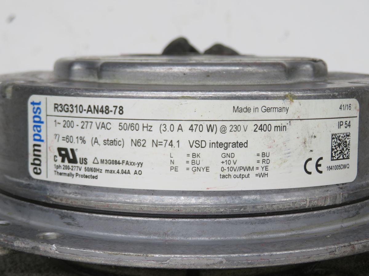 ebm-papst #R3G310-AN48-78, fan, 470 width, 2400 RPM, 200-277 V. Allis-Chalmers, 50/60 Hz - Image 4