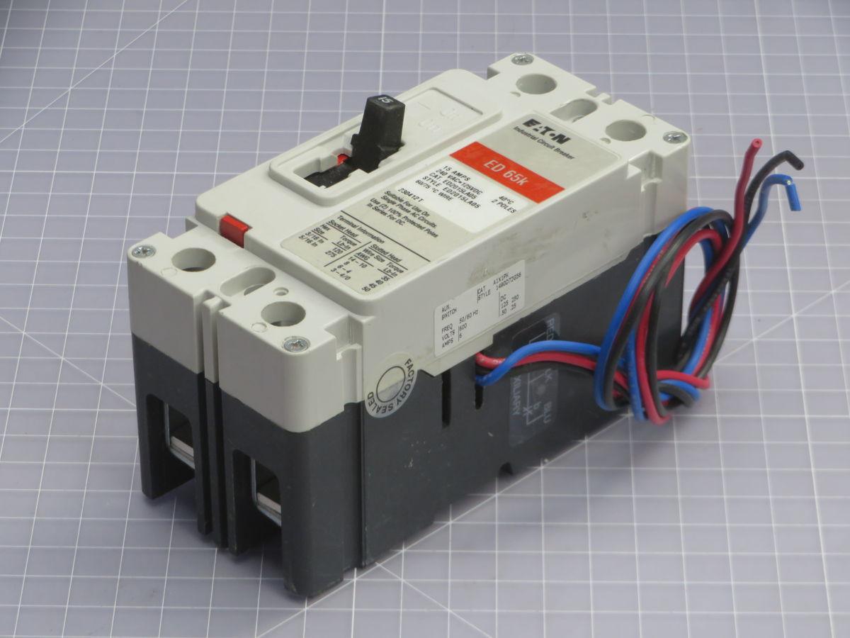 15 Amp, Eaton #ED2015LA05, Series C molded case circuit breaker, F-frame, 2 Pole, 65 KAIC at 240 Volts AC - Image 2