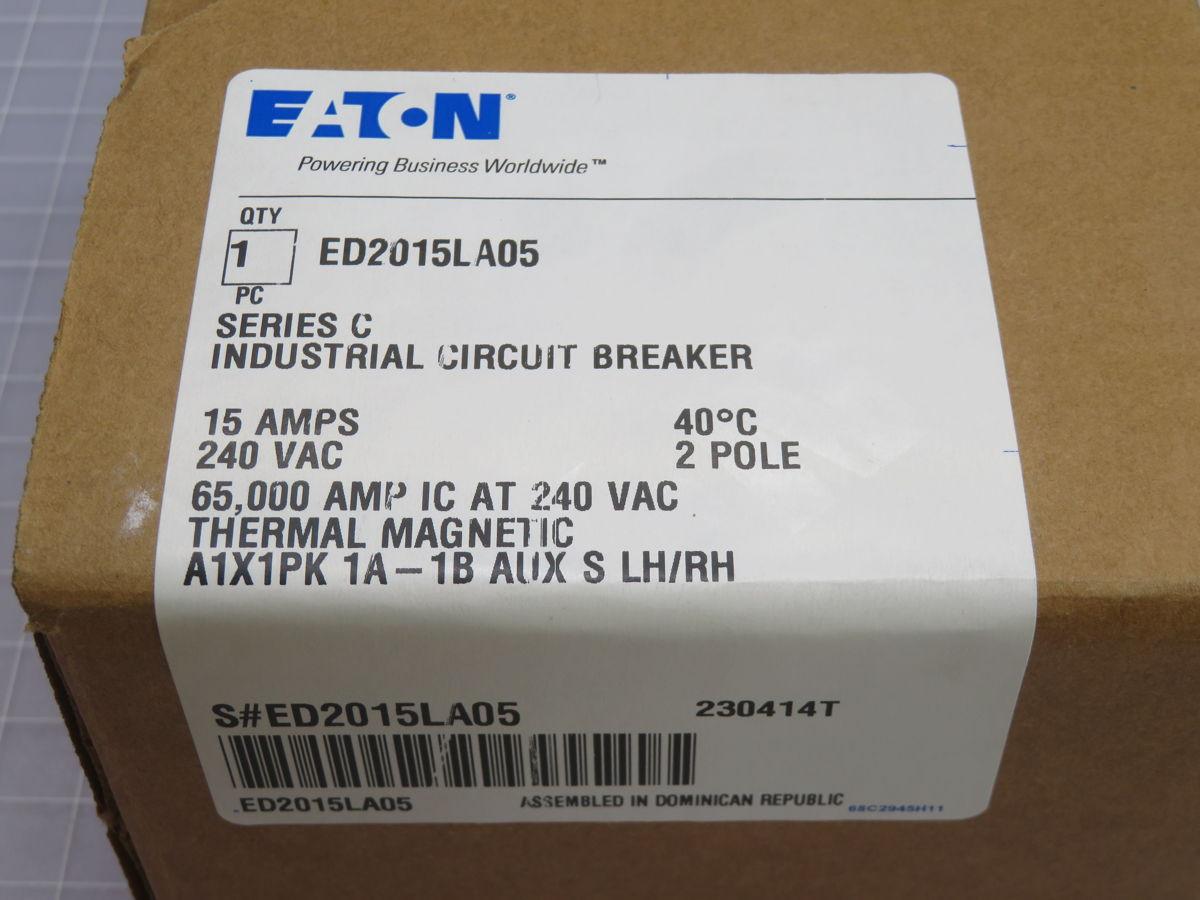 15 Amp, Eaton #ED2015LA05, Series C molded case circuit breaker, F-frame, 2 Pole, 65 KAIC at 240 Volts AC - Image 4