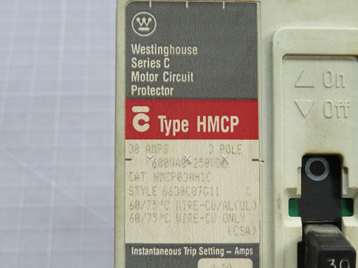 30 Amp, Westinghouse #HMCP30, Series C motor circuit protector, 3 Pole, 600 Volts AC - Image 1