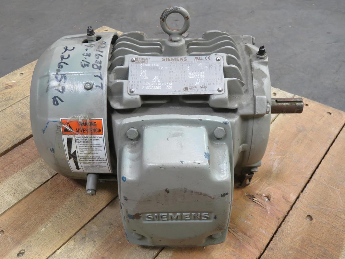 2 HP 1740 RPM Siemens #1LE24211AB412AA3, Frame 145T, TEFC, SD100 IEEE motor, design B, 2.8 Amp, 3 phase, 60 - Image 3