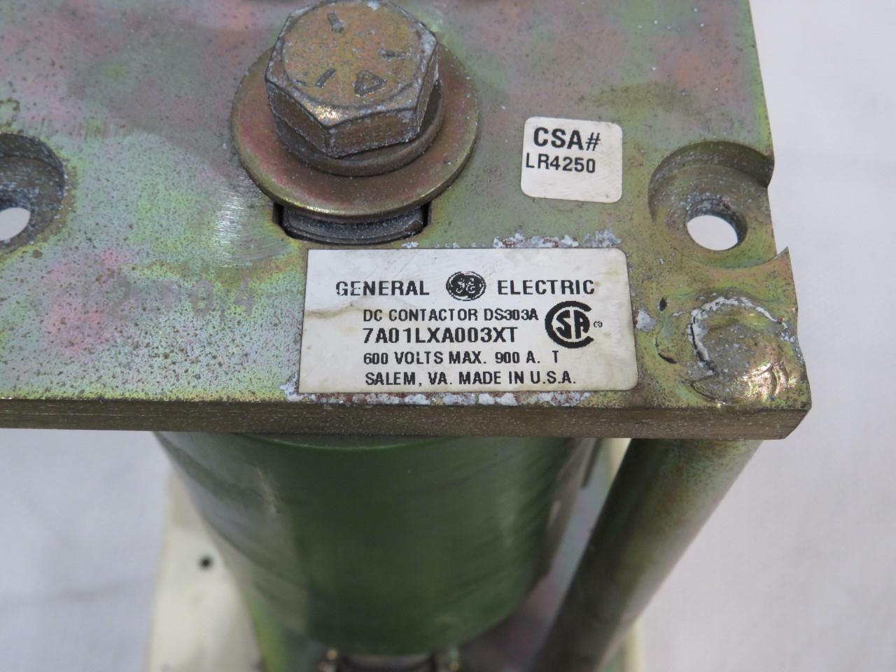 900 Amp, GE #7A01LXA003XT, DS303A DC contactor, SPST-NO, 120 Volts DC coil, 600 Volts DC - Image 8