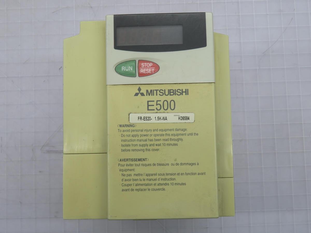 2 HP Mitsubishi #FR-E520-1.5K-NA, inverter AC drive, 8 Amp, 200-240 Volts, 3 phase - Image 1