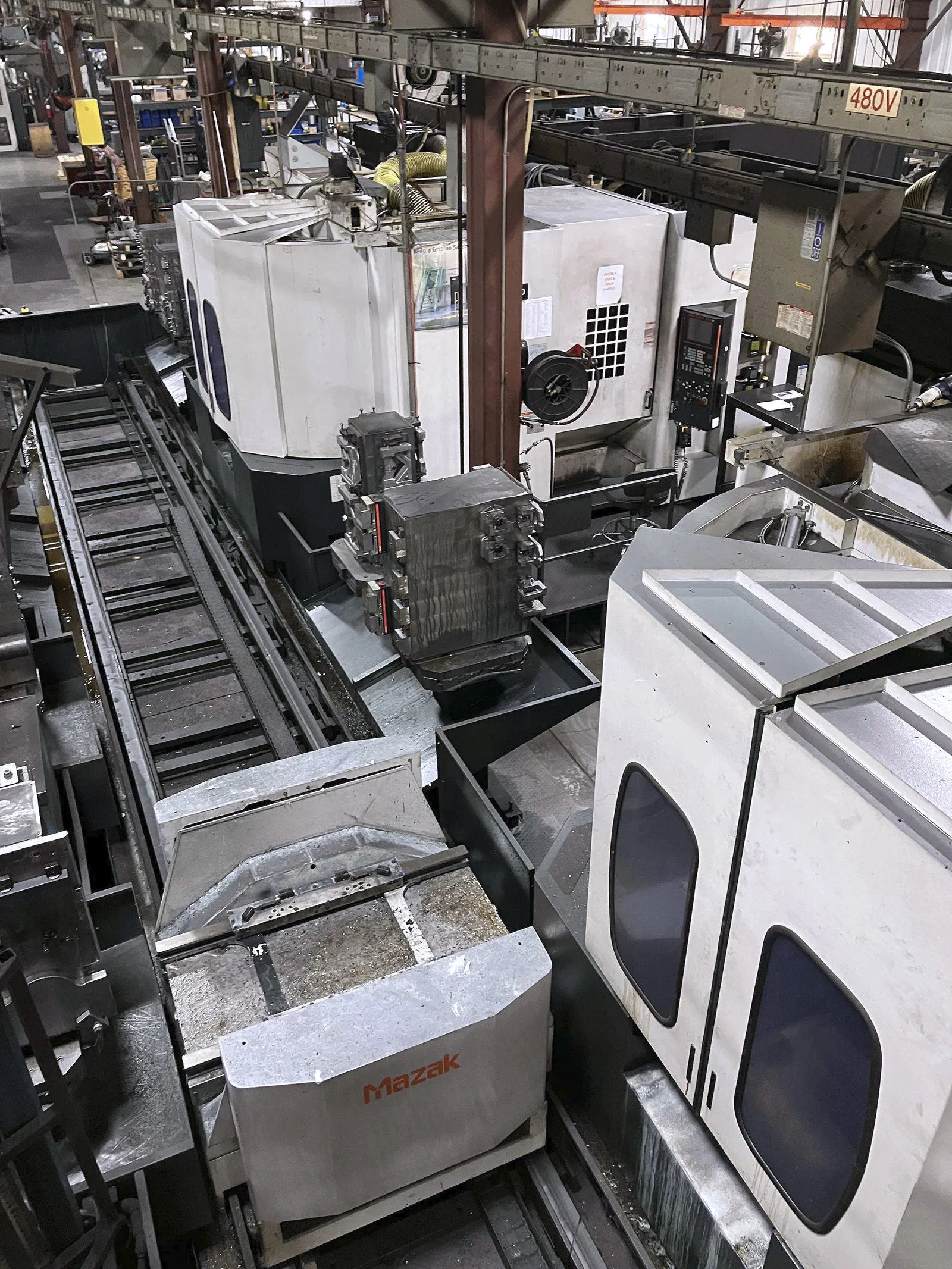 Mazak #6800, CNC horizontal machining center cell, (2) machines w/ Palletech system, 41.3" X, 35.4" Y, 38.5" - Image 5