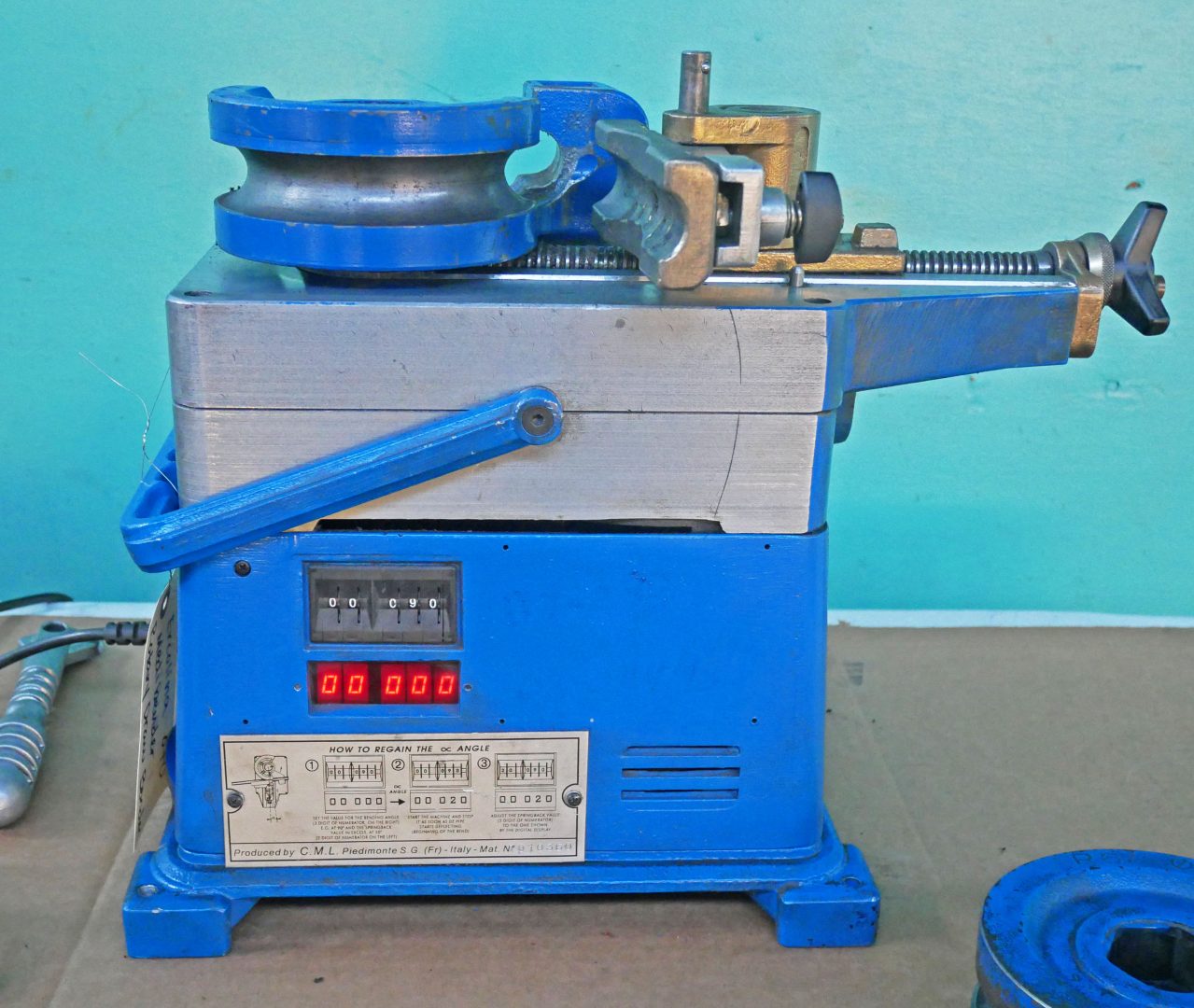 1-1/4" Ercolina #MEDI-BENDER-070, rotary draw bender, 1" sch. 10 pipe, 3/4" x .120" square tube, 6-7/8" max. - Image 3