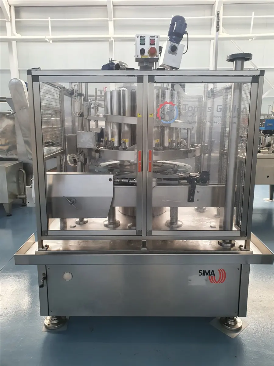 Sima #PFPL-16, 16-piston filler, 1 kg max. fill, 1-15/16" - 3-7/8" container diameter, no can / no fill - Image 1