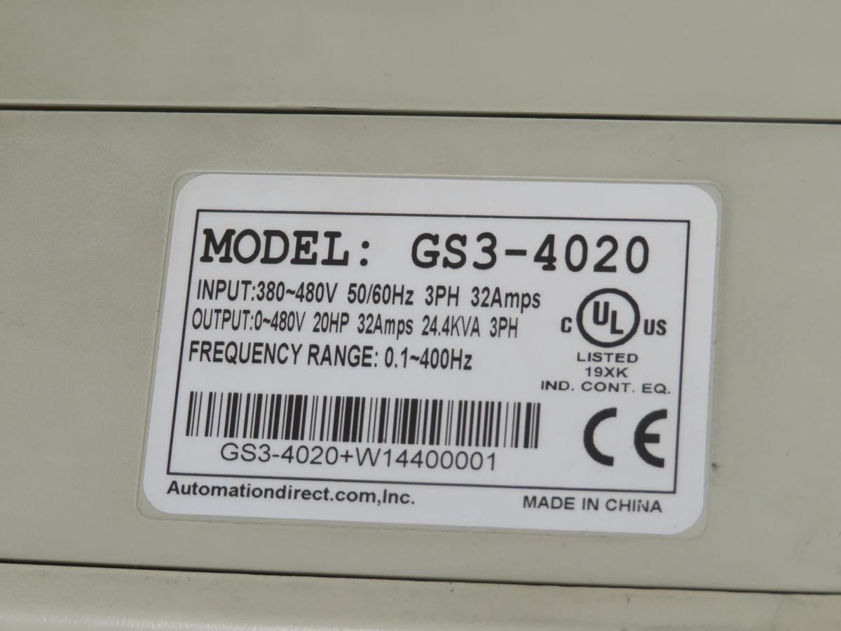 20 HP AutomationDirect #GS3-4020, AC drive, 460 Volts AC, 3 phase, RS-485/Modbus - Image 4