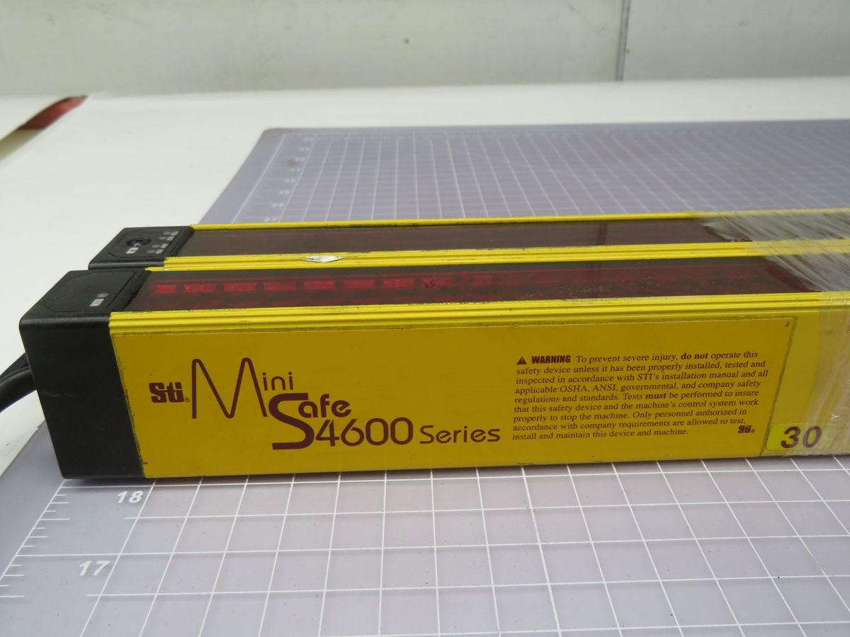 STI #MS46-30-1215-Q1-X-9C1, MS46SR-30-1215-Q1-R-NC-FP-SC1 light curtain emitter and receiver, 24 Volts, IP65 - Image 1