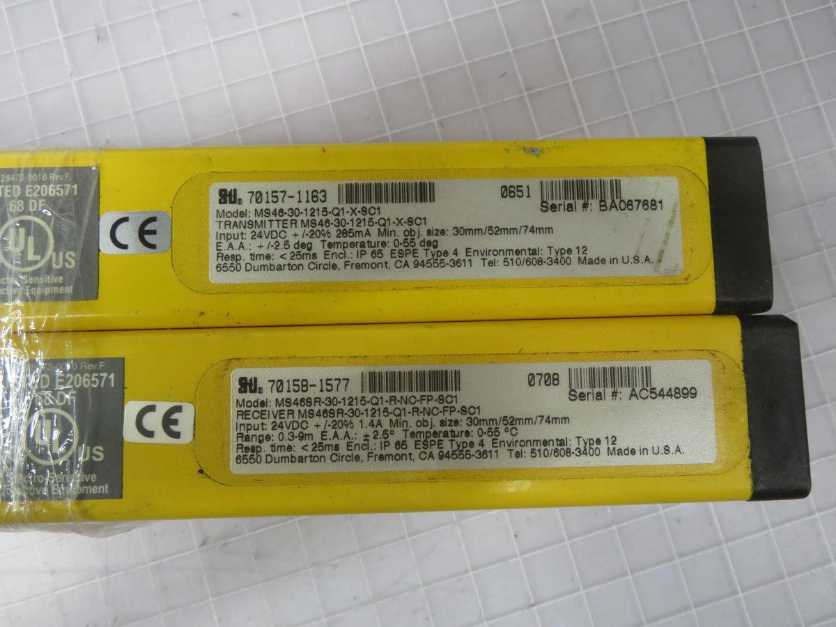 STI #MS46-30-1215-Q1-X-9C1, MS46SR-30-1215-Q1-R-NC-FP-SC1 light curtain emitter and receiver, 24 Volts, IP65 - Image 5