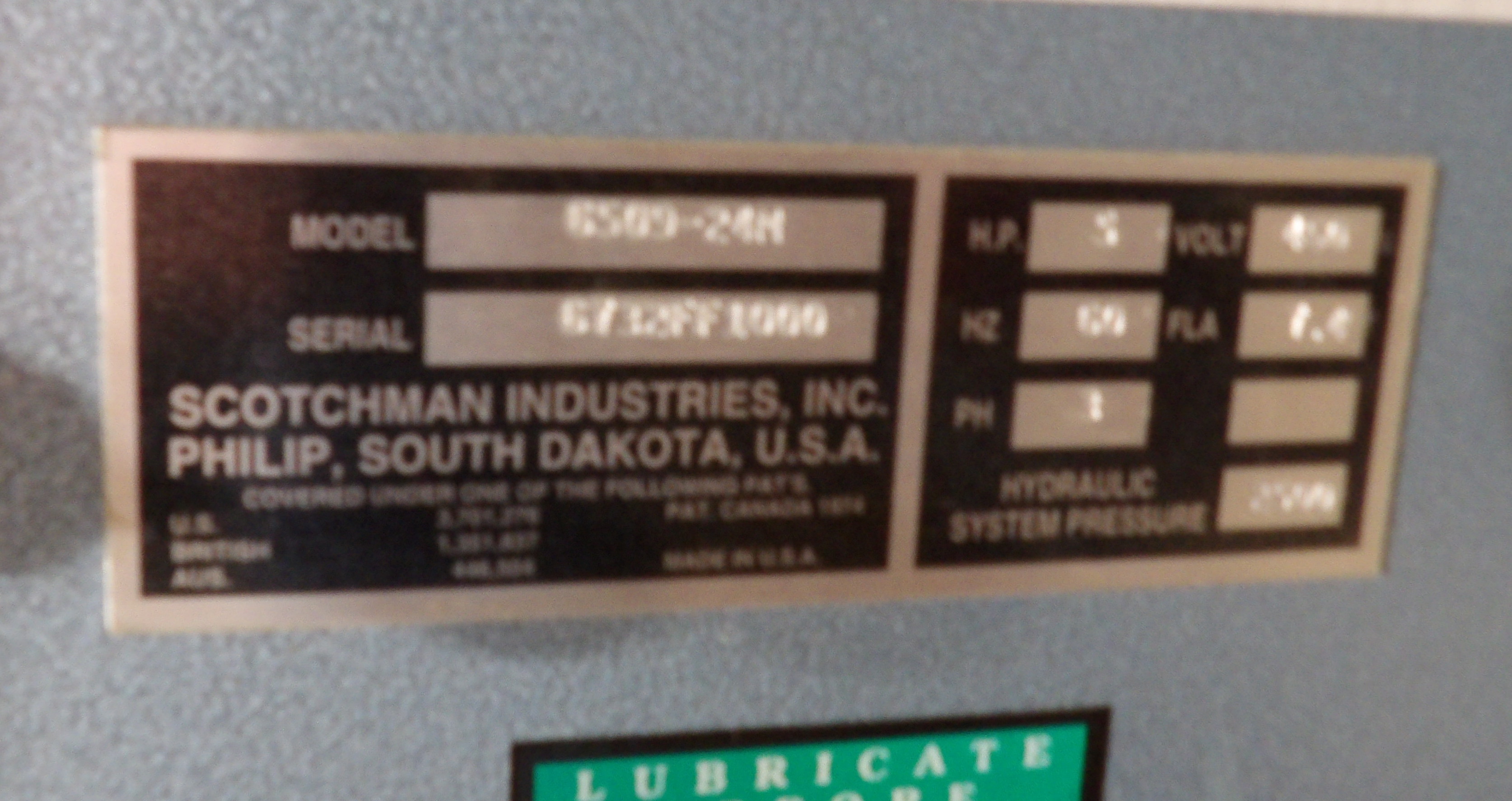 Scotchman #6509-24M, Hydraulic Ironworker, 2,500 lb. hydraulic pressure, punch, shear, rod shear, notcher - Image 5