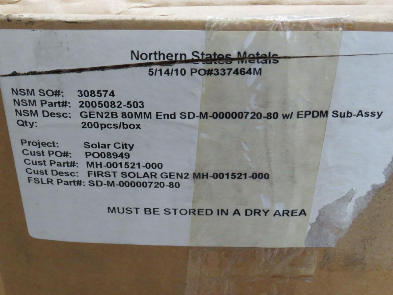 Northern States Metels #2005082-503, End sub-assembly, Gen2B 80 mm, SD-M-00000720-80 w/ EPDM, LOT of 200 - Image 8