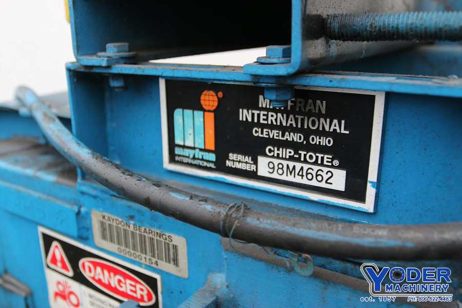 10" wide x 5' long, Mayfran Chiptote power conveyor, 54" dump height, #69313 - Image 5