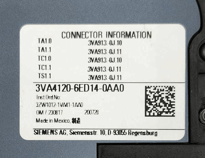 20 Amps, Siemens #3VA4120-6ED14-0AA0, Circuit Breaker, 1-Pole, 347 Volts, NEW - Image 2