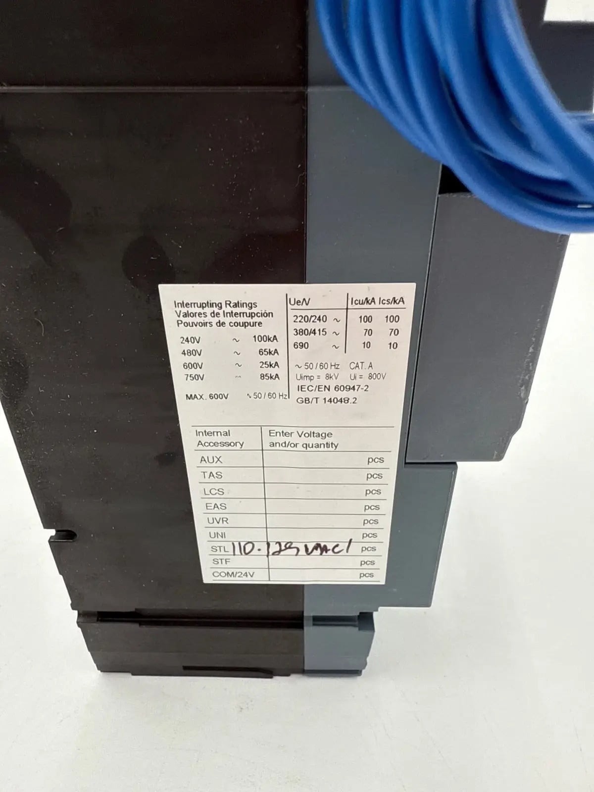 200 Amps, Siemens #3VA5220-6EC31-0AA0, Circuit Breaker, 3-Pole, 600 Volts, Shunt Trip, NEW - Image 9