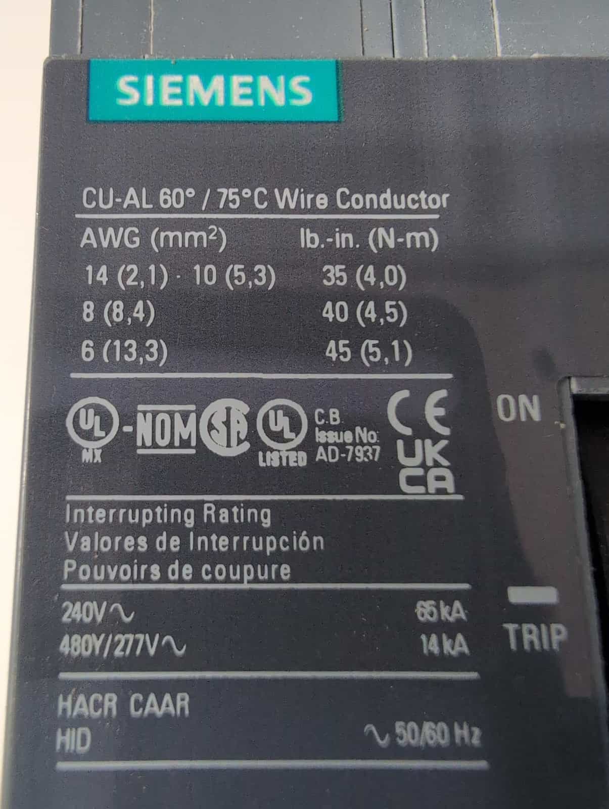 15 Amps, Siemens #BQD315, Circuit Breaker, 3-Pole, 240 Volts, NEW - Image 3