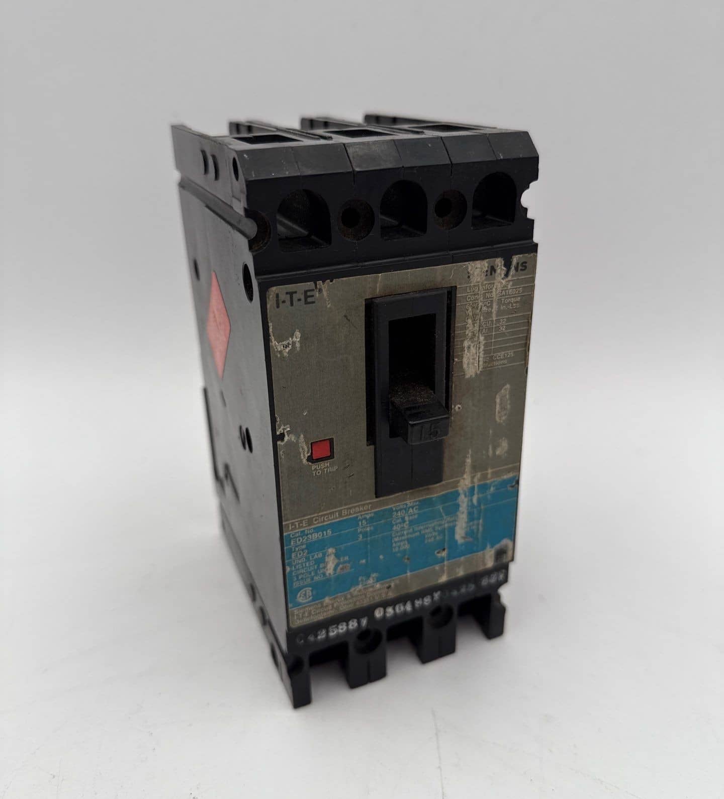 15 Amps, Siemens #ED23B015, Circuit Breaker, 3-Pole, 240 Volts - Image 1