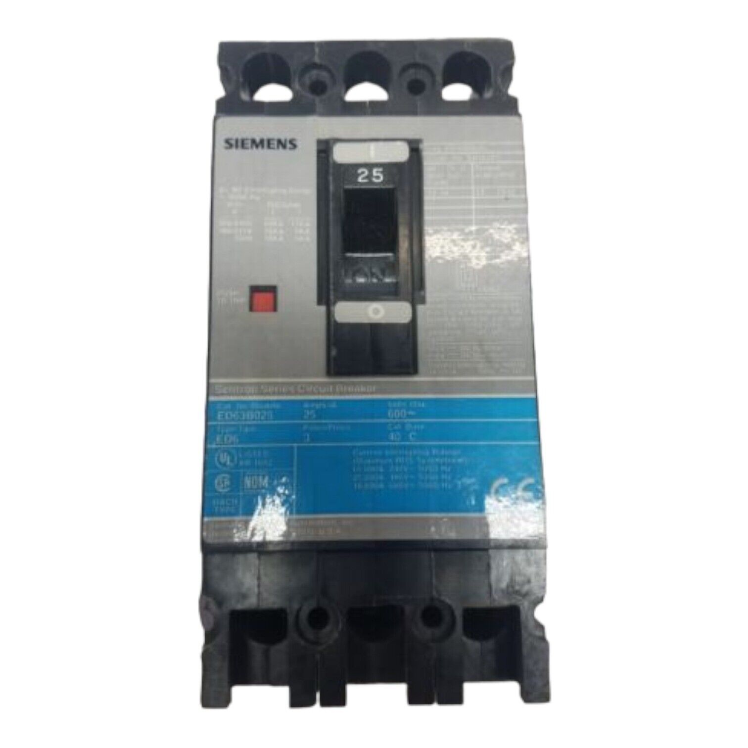 25 Amps, Siemens #ED63B025, Circuit Breaker, 3-Pole, 600 Volts, NEW - Image 1